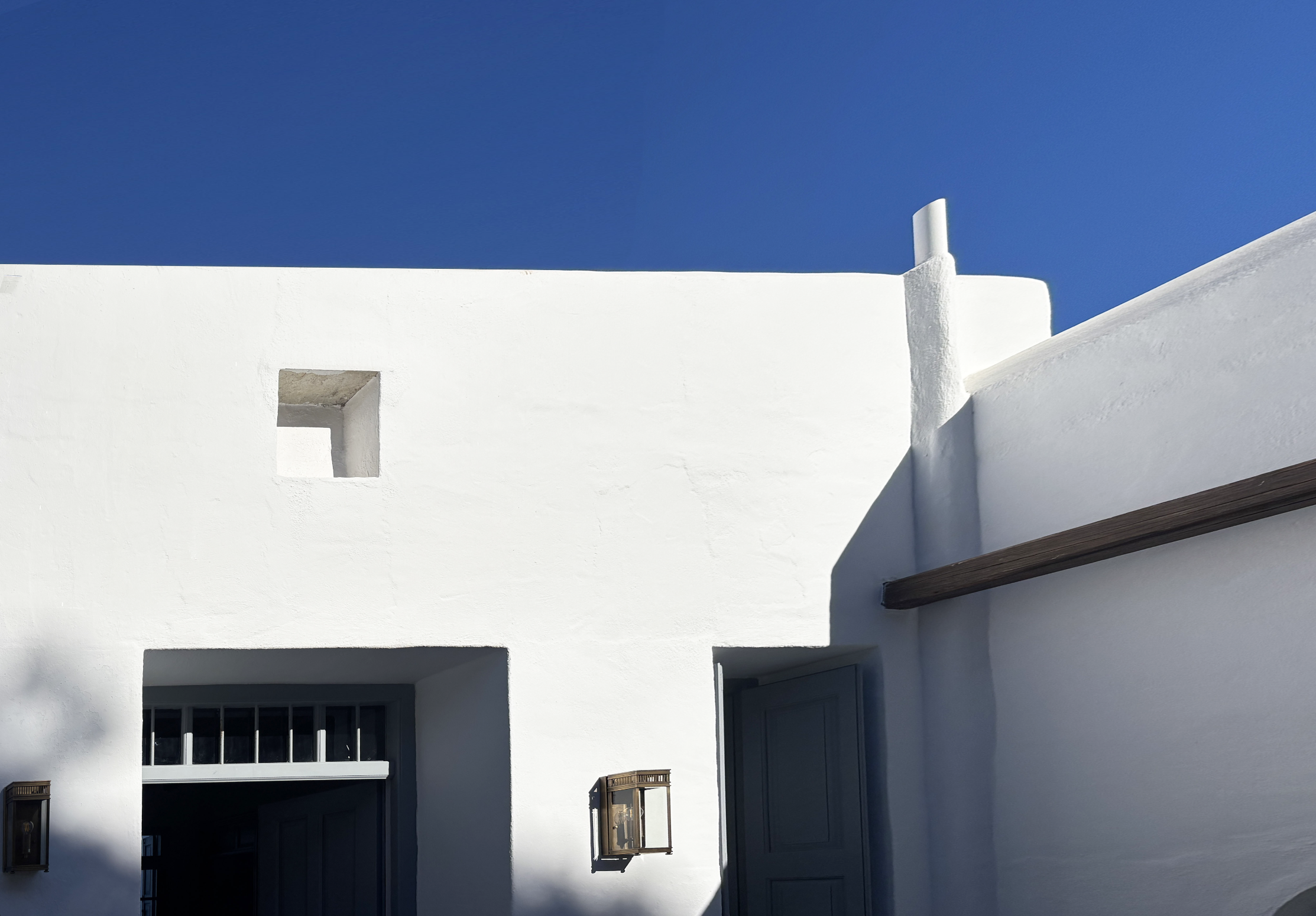White facade and azure sky