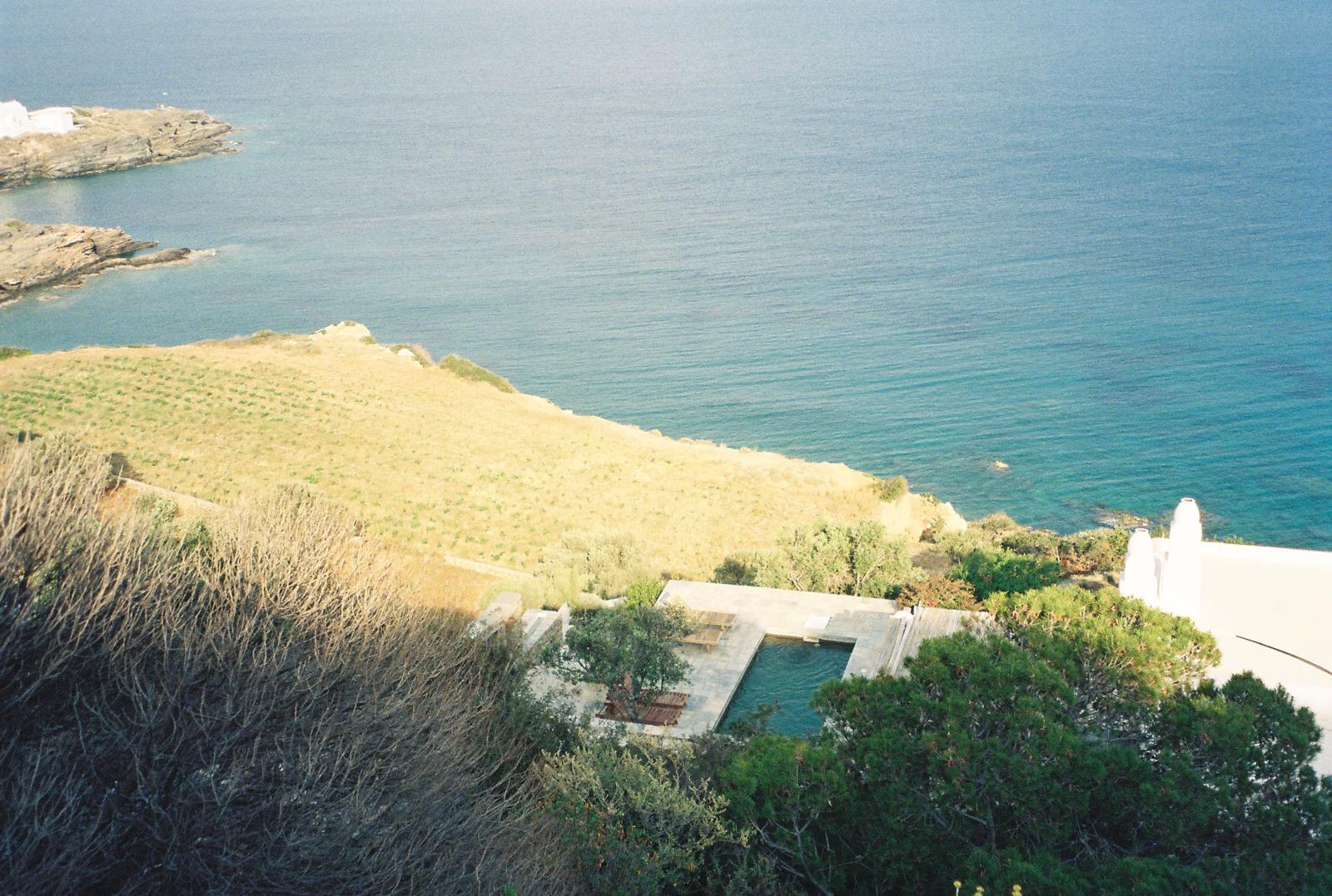 High angle view of the house